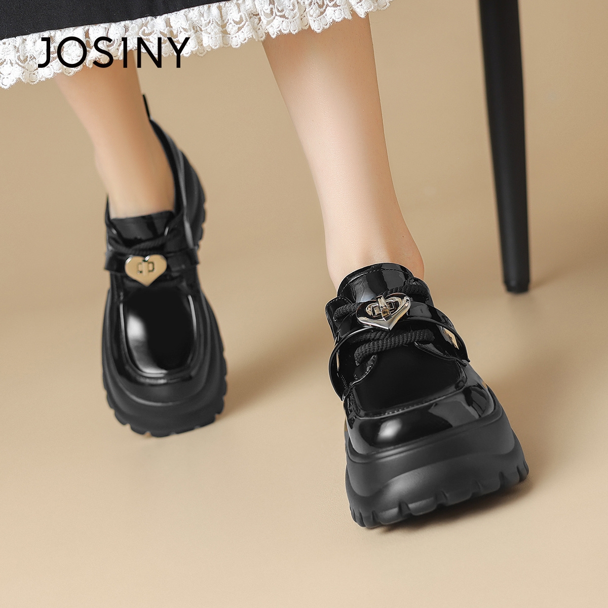 厚底乐福鞋Josiny/卓诗尼