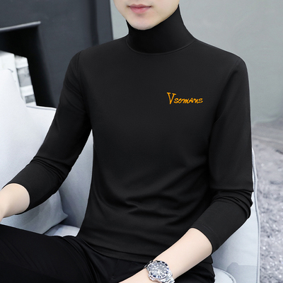 纯棉高领长袖t恤男秋装打底衫