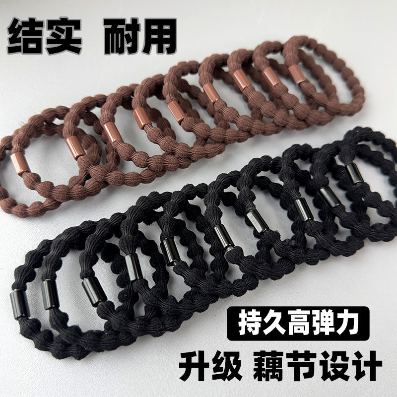 藕节黑色简约头绳小橡皮筋发圈女扎头发绳头饰皮圈胶圈皮套高马尾