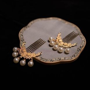 敦煌头饰华丽宋制爆款唐朝唐风掩鬓发梳汉服百搭插梳