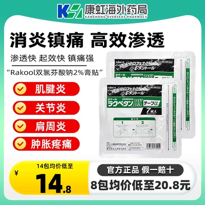 日本进口镇痛膏贴双氯芬酸钠止痛贴腰酸背痛肩周炎腱鞘炎跌打扭伤