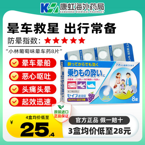 预防晕车晕船 缓解眩晕头痛 恶心呕吐症状