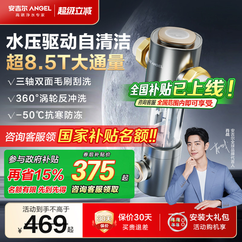 政府补贴安吉尔全屋前置过滤器家用水驱自清洁全铜过滤净水机3526