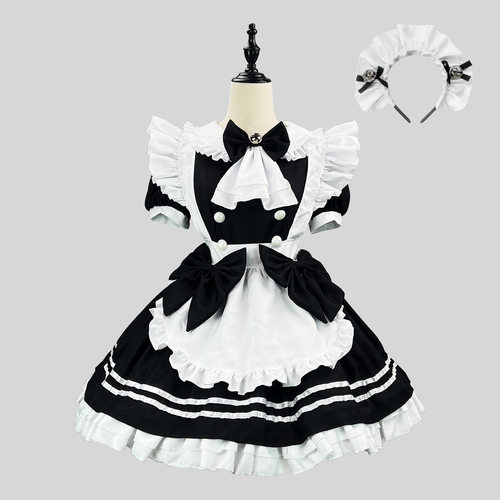 2025年新款日系女仆装黑白小恶魔lolita软妹制服小厨娘cos服装