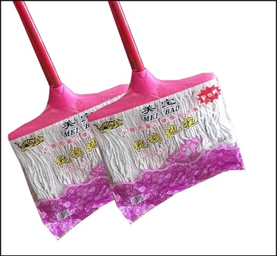 美宝普通老式纯棉线拖把家用拖把墩布宽头吸水大拖布地拖客厅