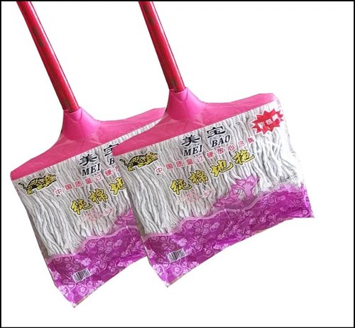 美宝普通老式纯棉线拖把家用拖把墩布宽头吸水大拖布地拖客厅