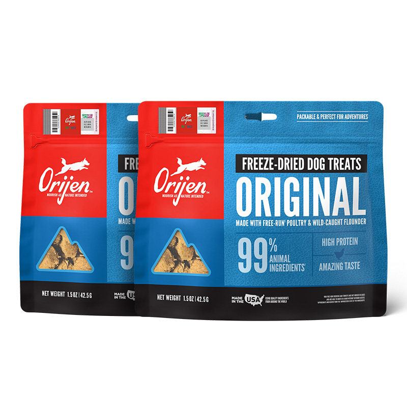 【搭配购】Orijen渴望原始猎食原味冻干犬配方零食42.5g*2