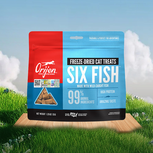 【好物体验专享】Orijen渴望原始猎食六种鱼冻干猫零食35g