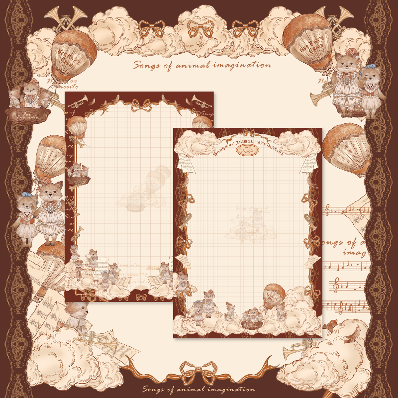 乐本·狐狸音乐会可撕B5拍纸本备忘录简约ins风笔记本高颜值小清新学生学习本