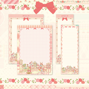 乐本绒绒兔茶话会系列120g便签纸可撕b5拍纸本双面印简约ins风笔记本高颜值小清新学生学习纸