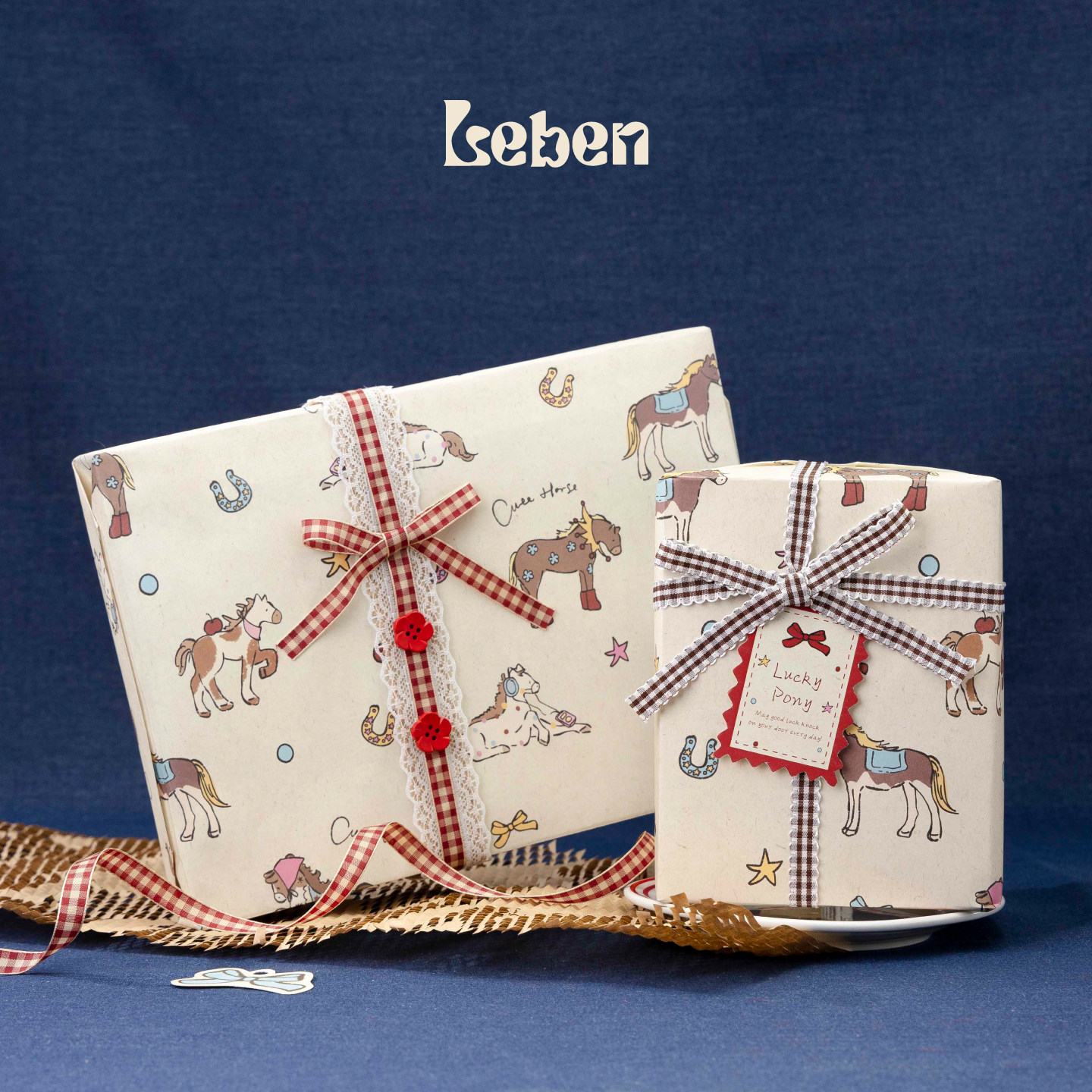 【马年新品】乐本·2026幸运小马包装纸新年马年本命复古礼物包装