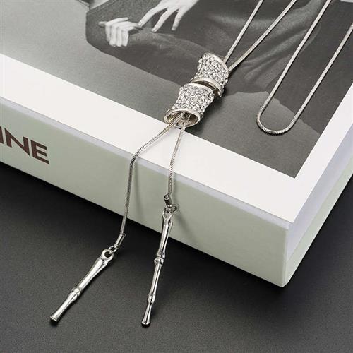 Sweater chain long decorative necklace womens bamboo-封面