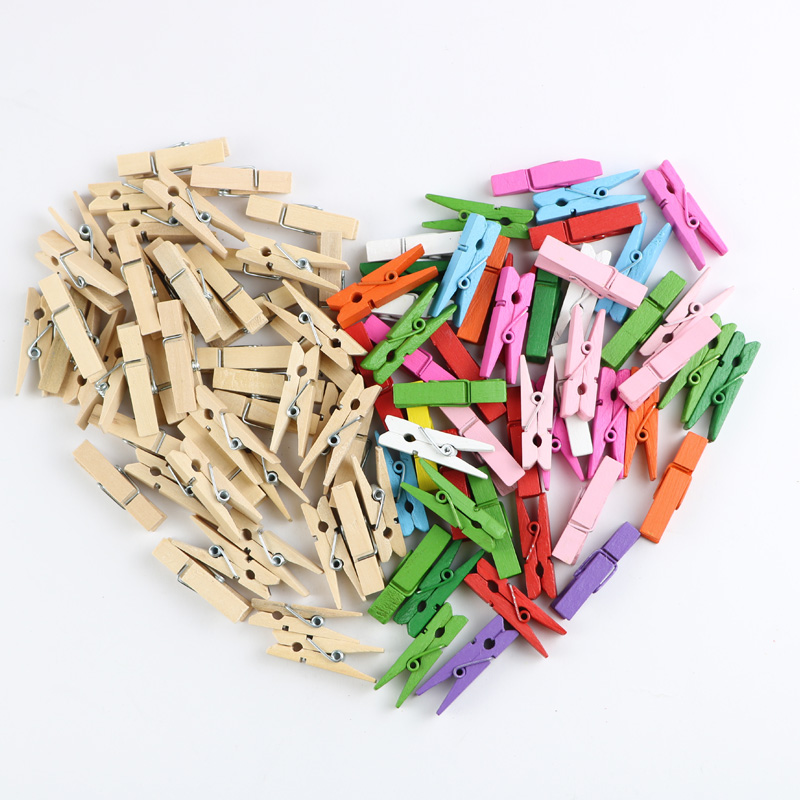 彩色照片夹木质夹子照片墙装饰