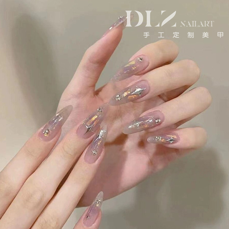 DLZ葡萄冰冰冻手工定制穿戴甲显白2024新款美甲贴片可拆卸指甲贴