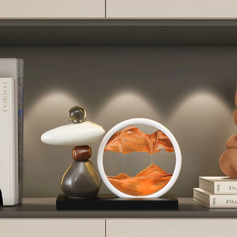 时来运转流沙画摆件酒柜装饰品轻奢玄关高级感客厅家居饰品餐柜