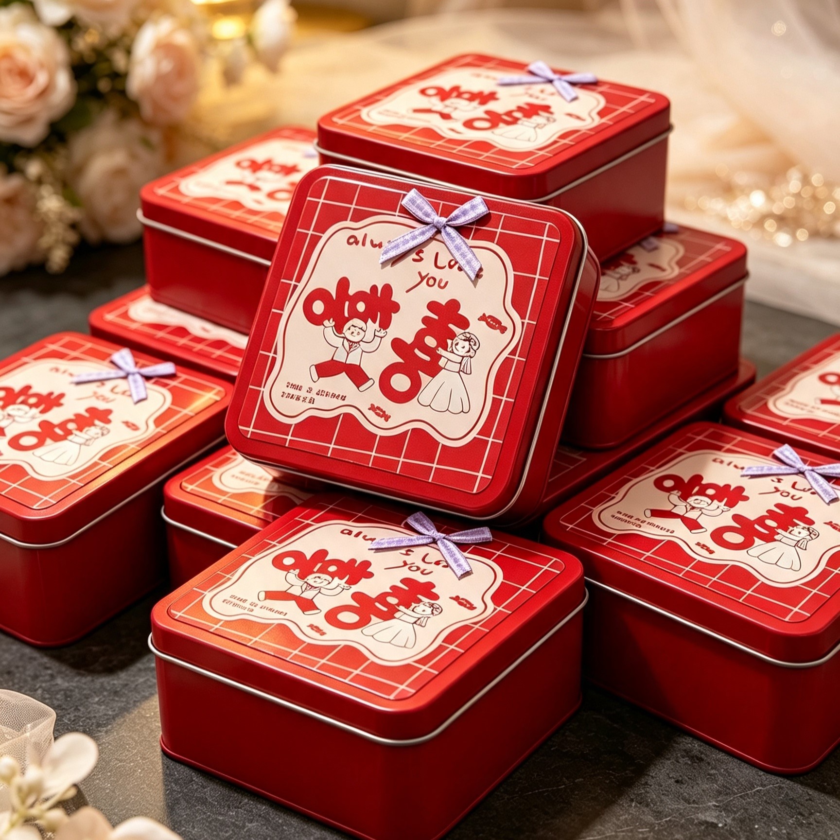 婚礼订婚马口铁喜糖盒高级感回礼图片