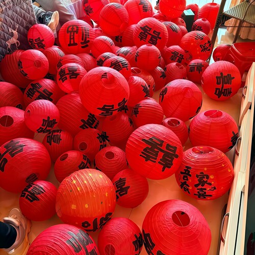 婚房喜字灯笼瀑布拉花套装