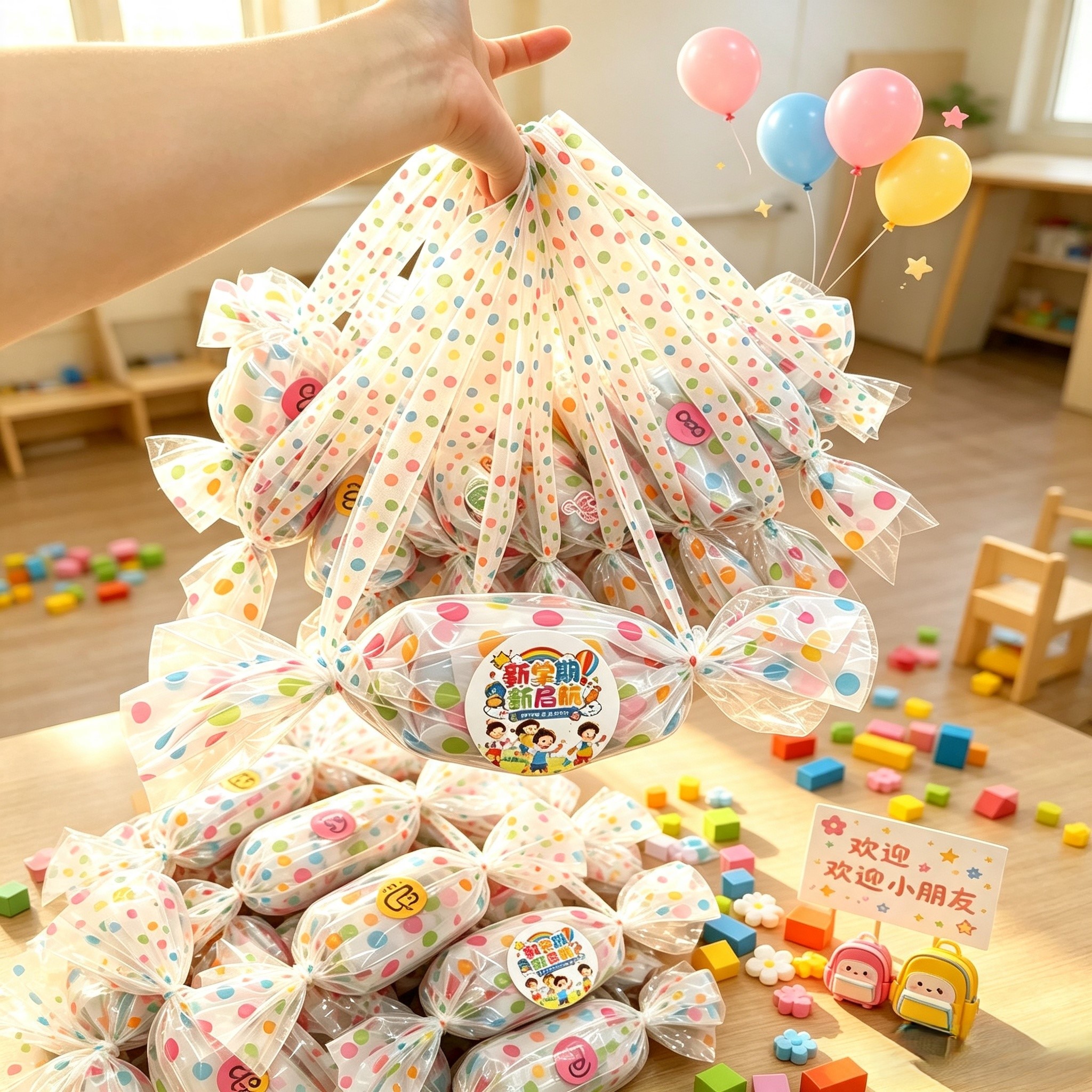 开学季伴手礼手提袋糖果造型幼儿园开学仪式感diy礼物零食包装袋