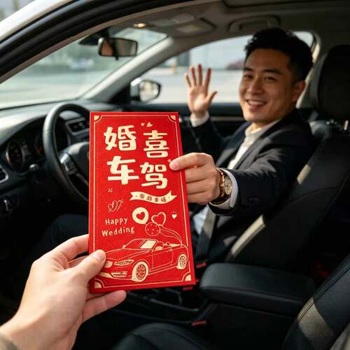 结婚专用喜驾婚车烫金红包袋