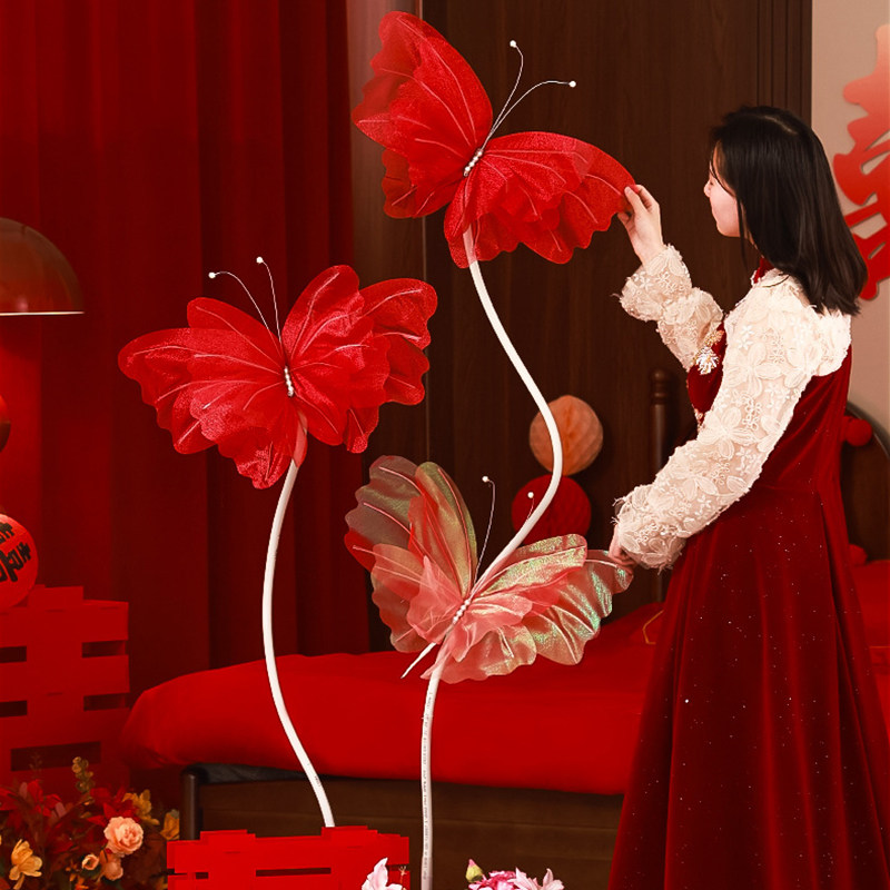 结婚蝴蝶婚房布置立体纱花路引摆件真丝花婚礼晨袍背景墙装饰用品,节庆用品/礼品,拉花,淘宝优惠券,粉丝福利购,淘宝优惠卷