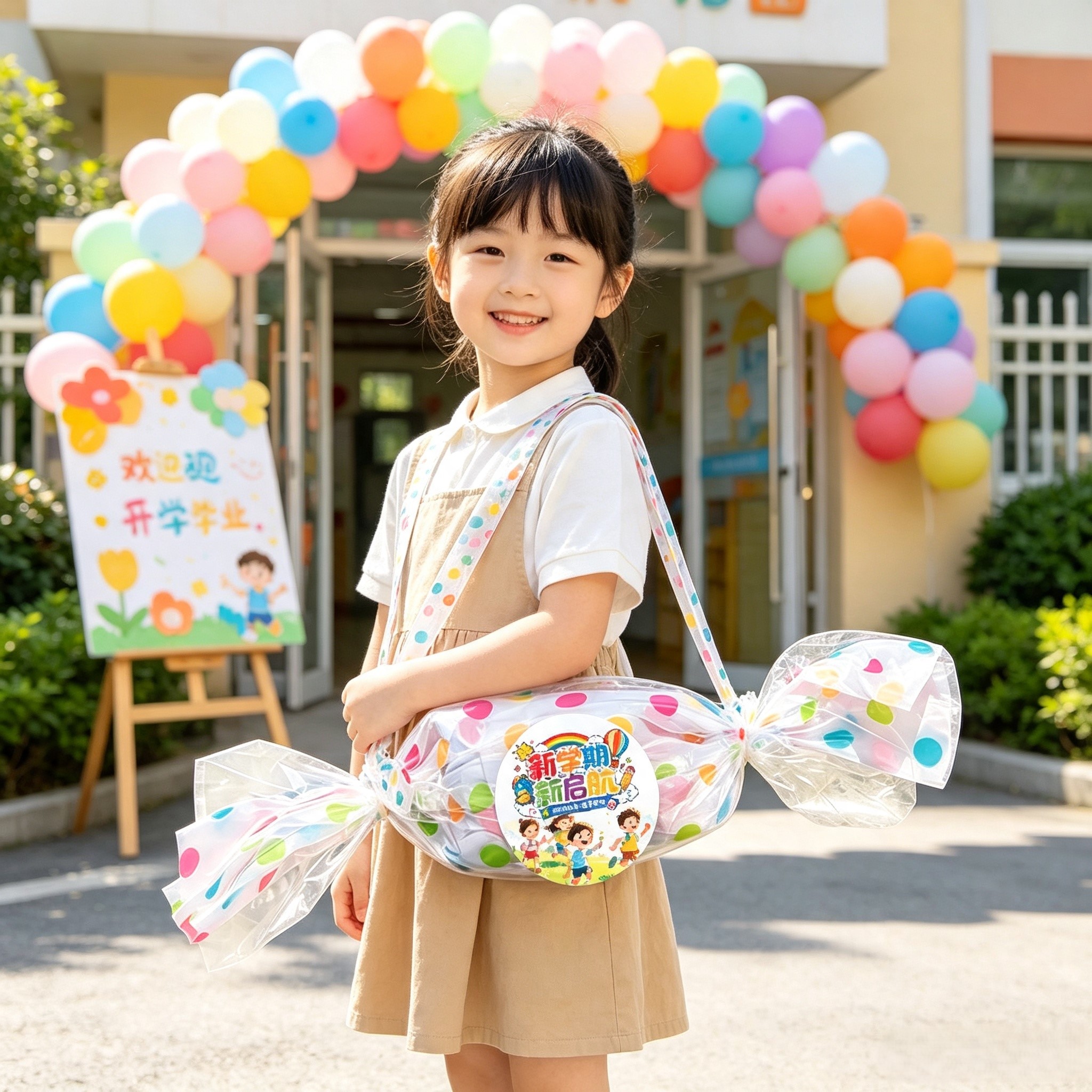 开学季仪式礼物奶糖果造型包装纸幼儿园diy零食手提伴手礼包装袋