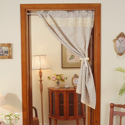门帘隔断帘家用免打孔厨房遮挡半帘卧室厕所半截挂帘布帘子小短帘