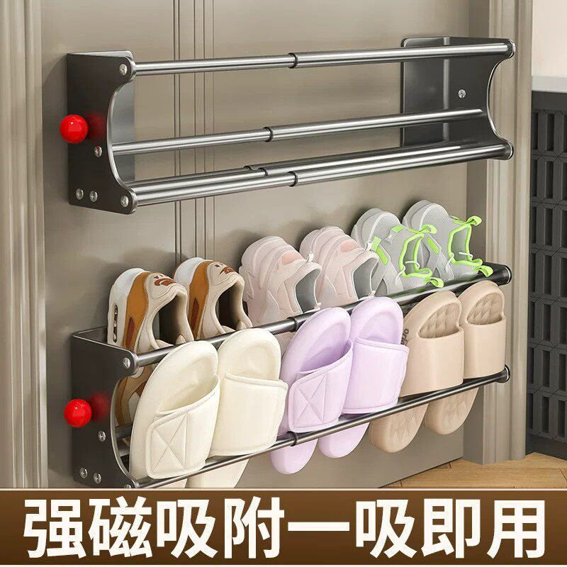 磁吸鞋架强力吸附免安装门后玄关省空间鞋子整理置物架