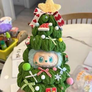 Labubu圣诞树可爱圣诞公仔拉布布头套一代三代玩偶服星星人圣诞衣