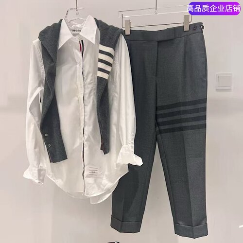 THHBTB通勤四道杠灰色九分裤
