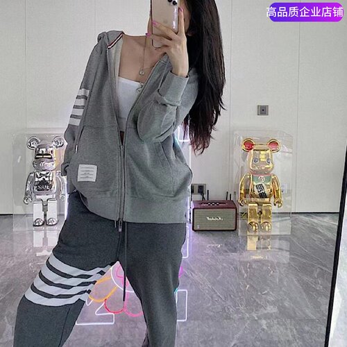 高品质TB四杠连帽拉链卫衣帽衫潮