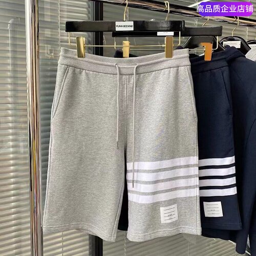 高品质TB纯棉色织短裤夏季五分裤
