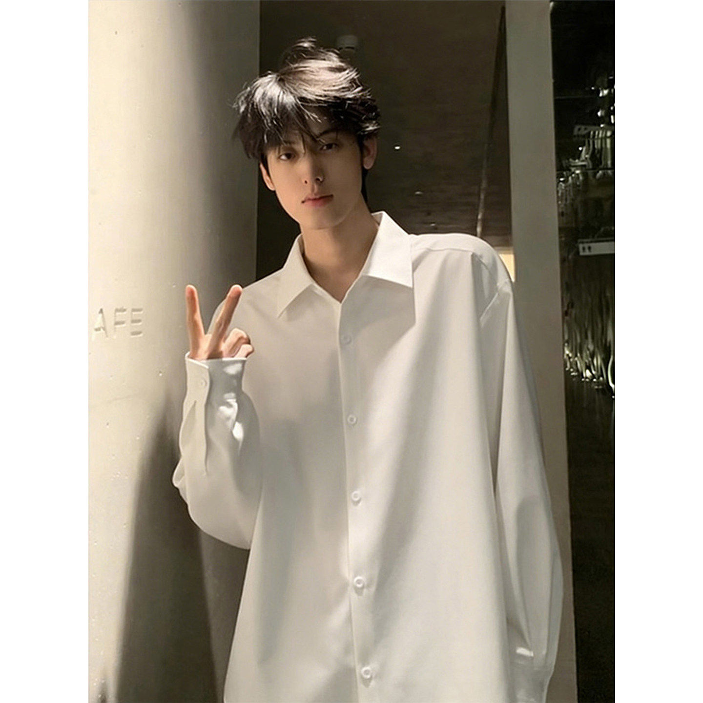 特大码300斤白色长袖衬衫男生春季cleanfit休闲宽松衬衣防晒外套2