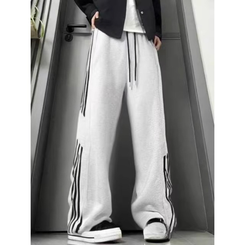 大码300斤三条杠卫裤男款冬季美式重磅加绒裤子垂坠感休闲直筒裤2,男装,休闲裤,淘宝优惠券,粉丝福利购,淘宝优惠卷