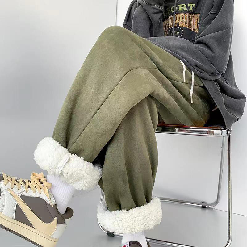 特大码300斤麂皮卫裤男宽松休闲