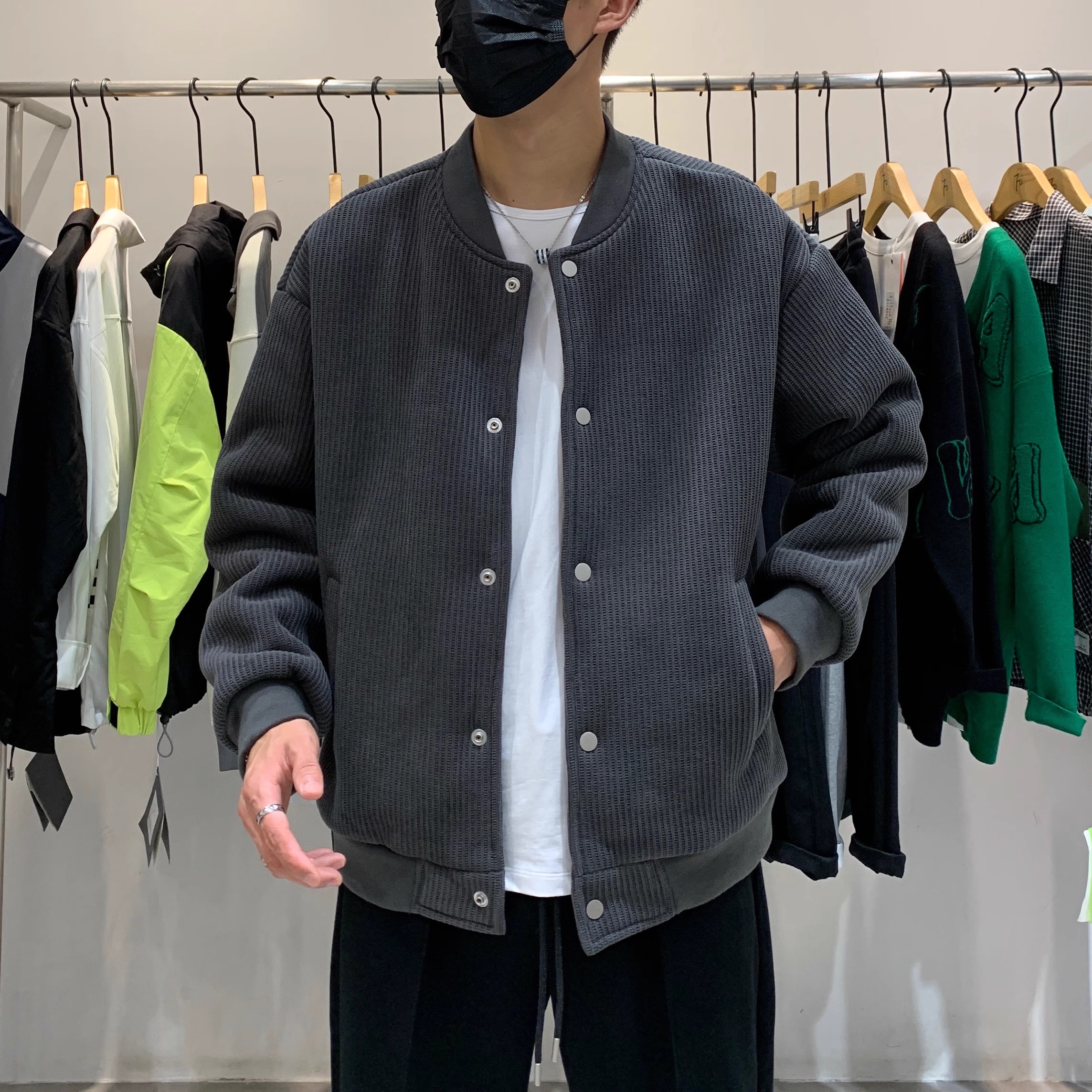 特大码300斤灯芯绒夹克秋冬宽松