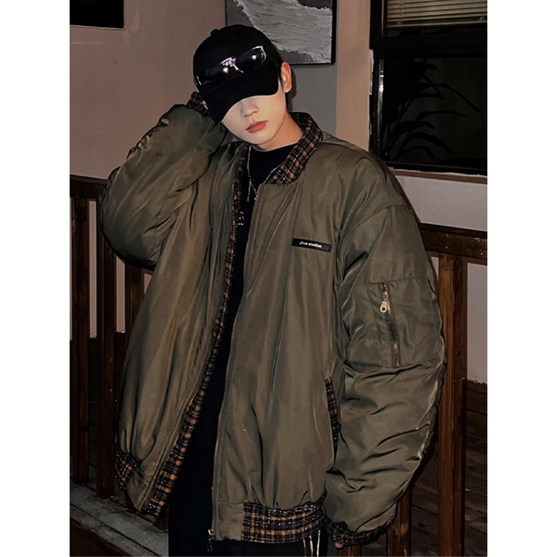 特大码300斤军绿色飞行员棒球服
