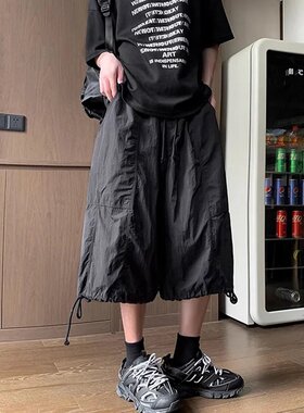 300斤大码男装美式7分裤男款夏季