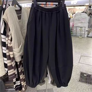 子男女秋冬加绒加厚宽松休闲束脚运动裤 特大码 300斤一体绒休闲裤