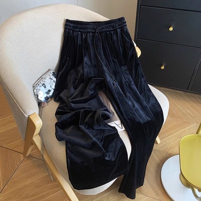 特大码300斤垂感阔腿长裤男女