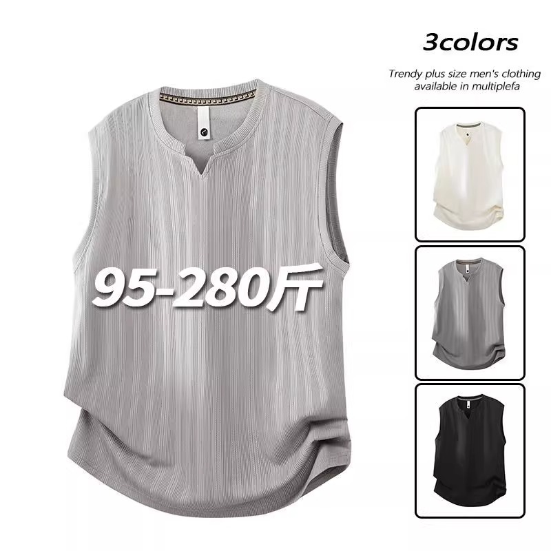 300斤特大码时尚潮流V领背心