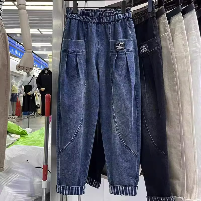 特大码300斤牛仔裤男女春秋