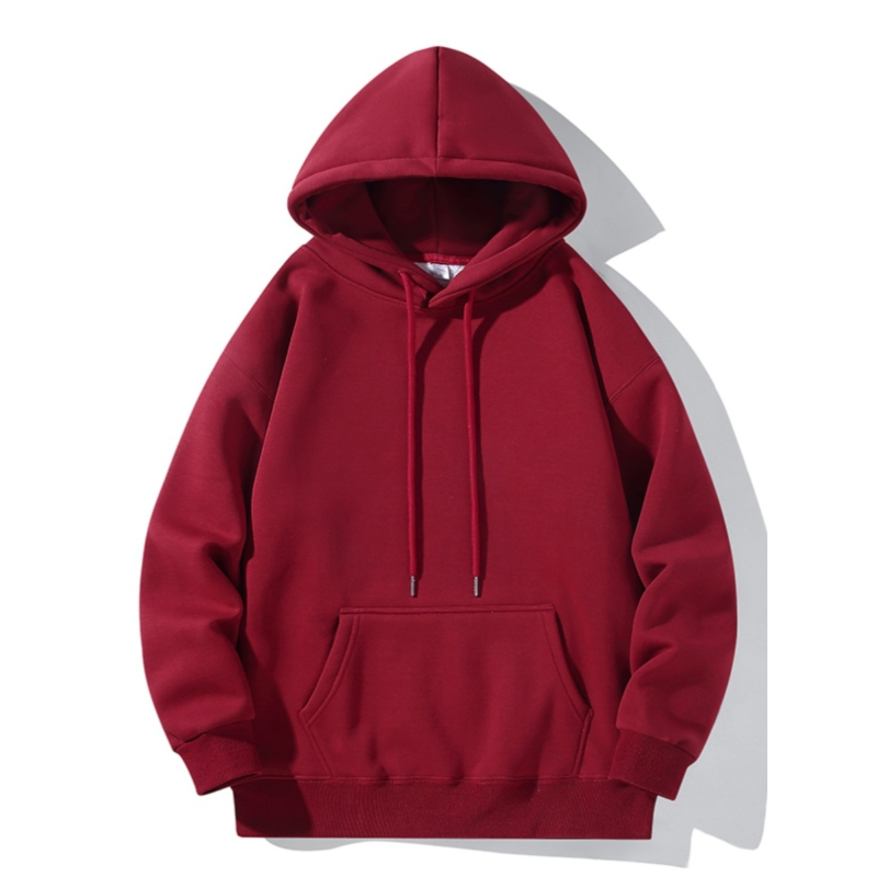 特大码300斤酒红色重磅卫衣男女