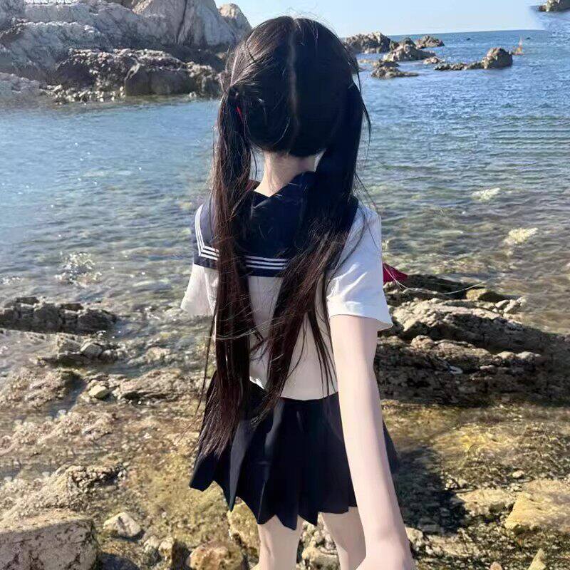 纤韵佳人假发【扎好双马尾发货】女70cm黑长直lolita长直发全头