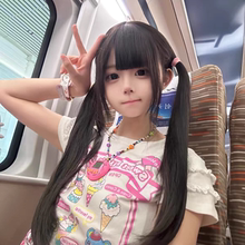 布丁兔假发女长发网红日常lolita长直发自然齐刘海全头套jk少萝