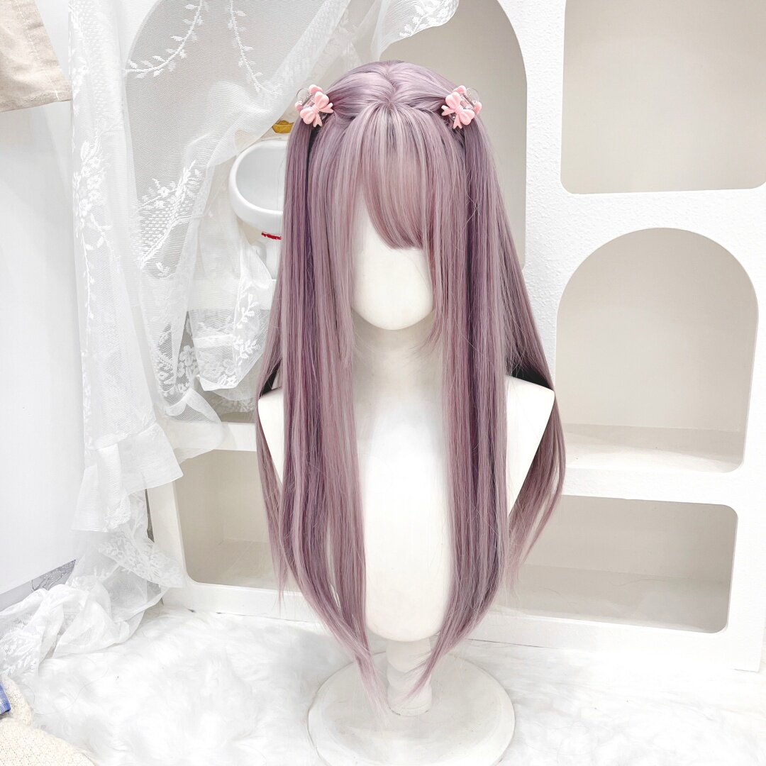 纤韵佳人假发女lolita网红同款灰紫色长直发日常jk少萝全头套式