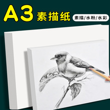 A3素描纸8K4K2K8开4开加厚180克160g画纸水粉纸a4白色美术生专用