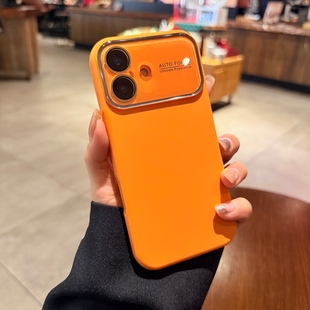 适用苹果17手机壳新款iphone17pro星宇橙色液态硅胶16promax秒变17大视窗14全包镜头膜15情侣高级13保护套女