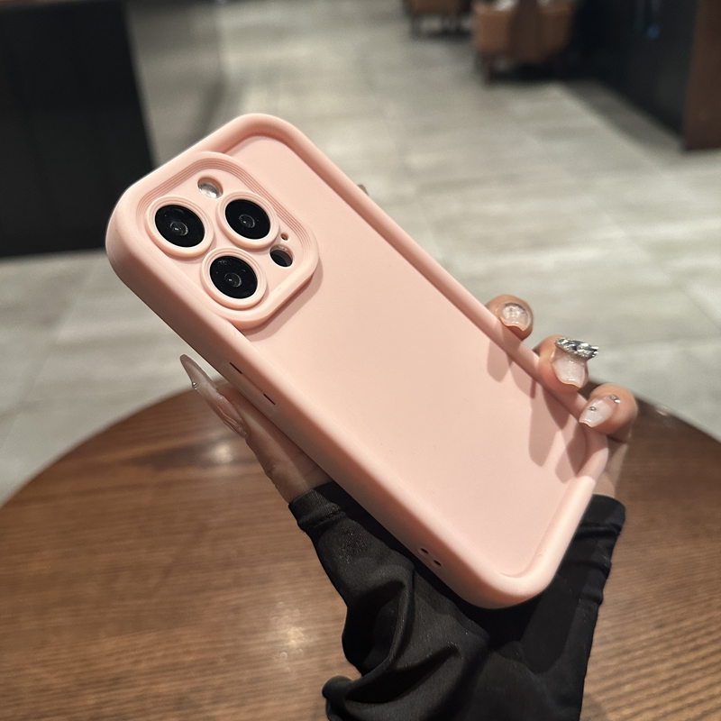 适用iphone15promax手机壳苹果14网红新款高级感12少女粉简约纯色11镜头全包防摔13情侣xs肤感plus保护套爆款