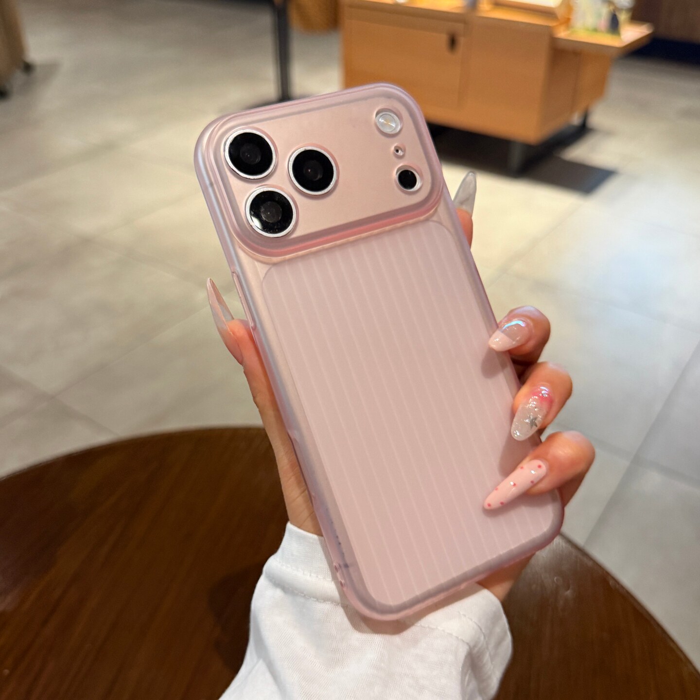 磨砂透明粉色适用iphone17promax手机壳17苹果16pro新款条纹15超薄防指纹13情侣12高级14plus软硅胶保护套女