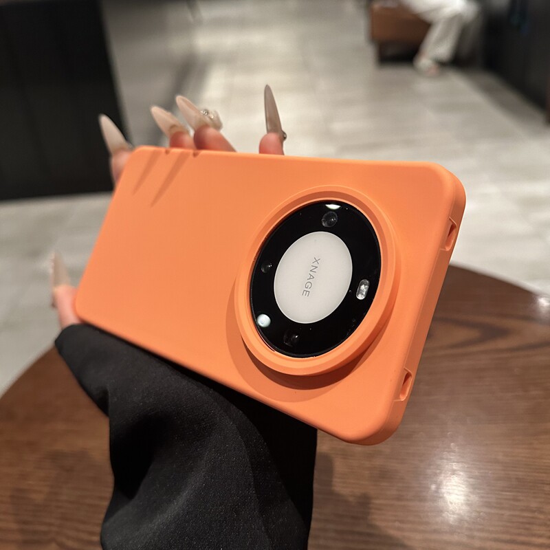 适用华为mate60手机壳新款液态硅胶pura70pro软外壳p70超薄简约ins橙色mate60pro男女pro+全包防摔保护套肤感